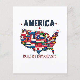 Amerika Byggt av Immigration Patriotic American Flygblad