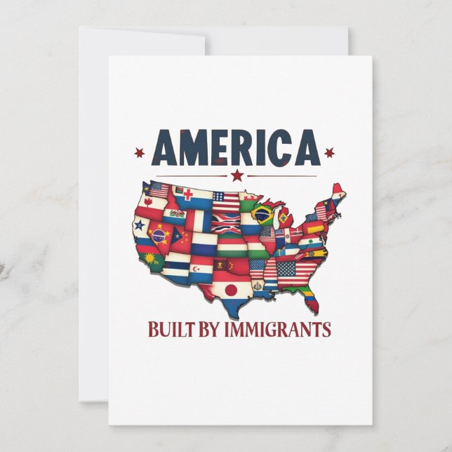 Amerika Byggt av Immigration Patriotic American Meddelande (Framsida)