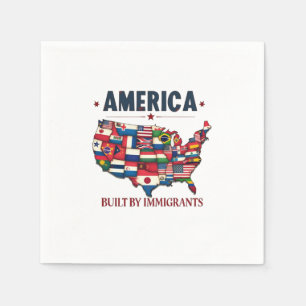 Amerika Byggt av Immigration Patriotic American Pappersservett