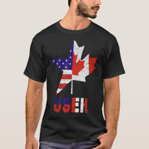 Amerika Canada Flagga Amerikanska Canada Canada Us T Shirt
