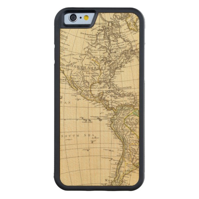 Amerika Carved Wood iPhone Skal (Baksidan)