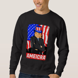 Amerika Cheems Shiba Hund Dank Meme Funny 4 juli Lång Ärmad Tröja