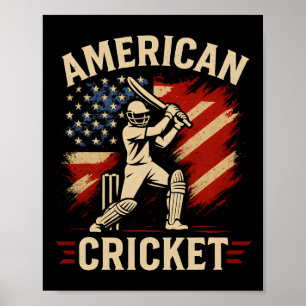 Amerika Cricket Amerikansk Usa Spelare Män Poster