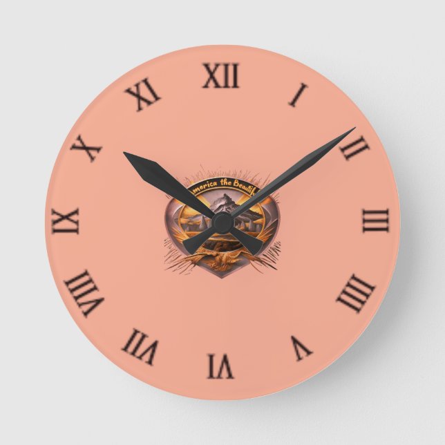 Amerika, den vackra musklockan rund klocka (Framsida)