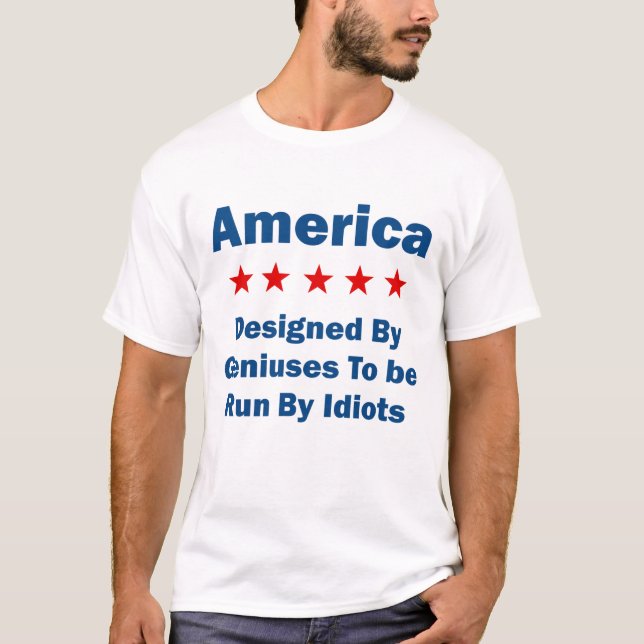 Amerika Designade av generna Springa av Idiots T-S T Shirt (Framsida)