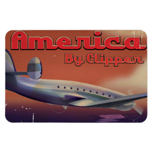 Amerika efter Clipper vintage resor poster Magnet