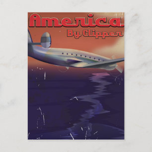 Amerika efter Clipper vintage resor poster Vykort
