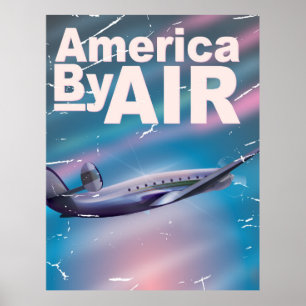 Amerika efter Luft vintage resor poster