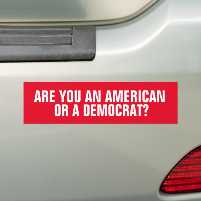 AMERIKA ELLER DEMOKRAT? BUMPER STICKER BILDEKAL (På Bil)