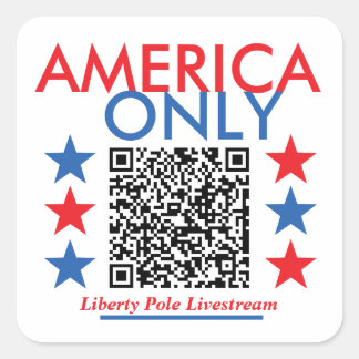 Amerika Endast - Version 01 Fyrkantigt Klistermärke
