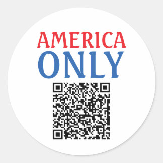 Amerika Endast - Version 02 Runt Klistermärke