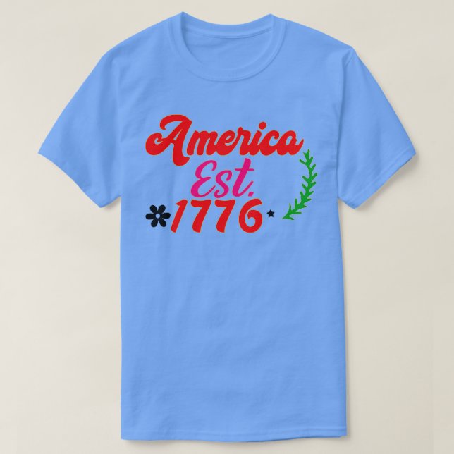 Amerika est 1776 4th of july t shirt (Design framsida)