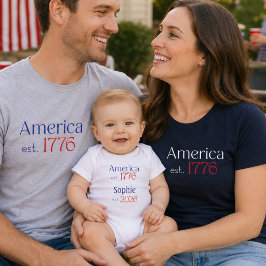 Amerika est 1776 Babynamn est 2026 4:e juli T Shirt