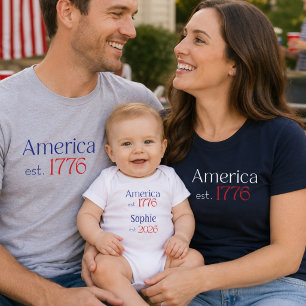 Amerika est 1776 Babynamn est 2026 4:e juli T Shirt