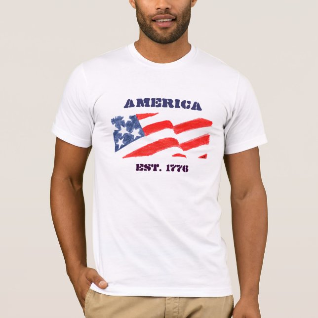Amerika EST. 1776 Tee (Framsida)