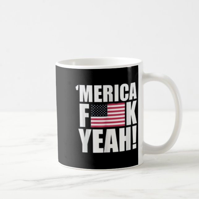 Amerika F Yeah Fjärde 4:e Juli Kaffemugg (Höger)