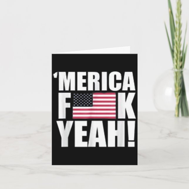 Amerika F Yeah Fjärde 4:e Juli Kort (Framsida)