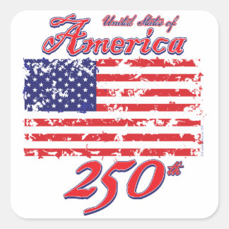 Amerika firar 250 år fyrkantigt klistermärke