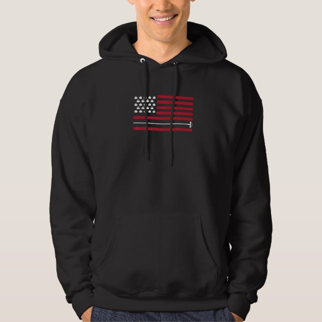 Amerika Flagga Curling Team Curl 2 Hoodie (Framsida)