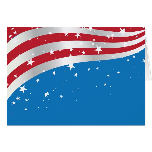 Amerika flagga hälsningskort (Framsidan Horizontal)