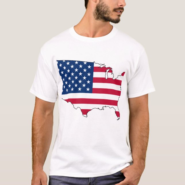 Amerika flaggaskjorta tee shirt (Framsida)