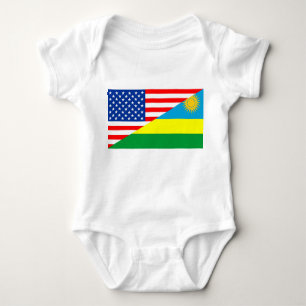 Amerika för flagga för land för USA rwanda halvt T-shirt