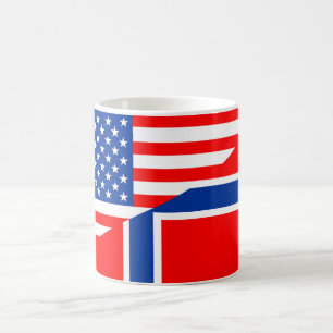 Amerika för flagga för USA-norgeland halvt symbo Kaffemugg