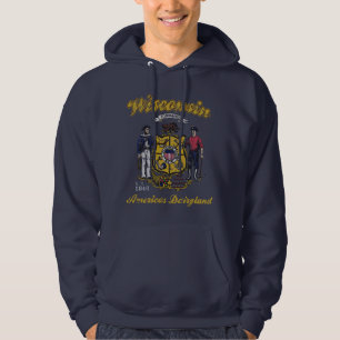 Amerika för vintageWisconsin flagga Dairyland Munkjacka