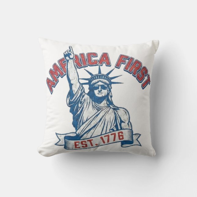 AMERIKA FÖRST - Grundad 1776 Kudde (Framsida)
