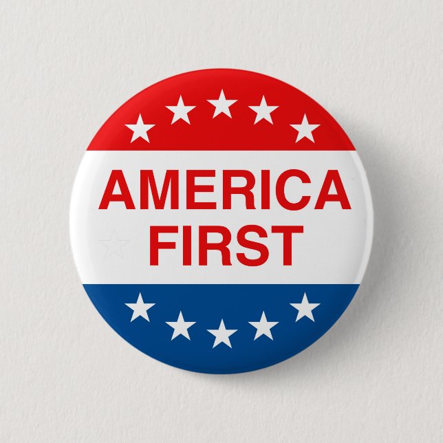 "AMERIKA FÖRST" KNAPP (Framsida)
