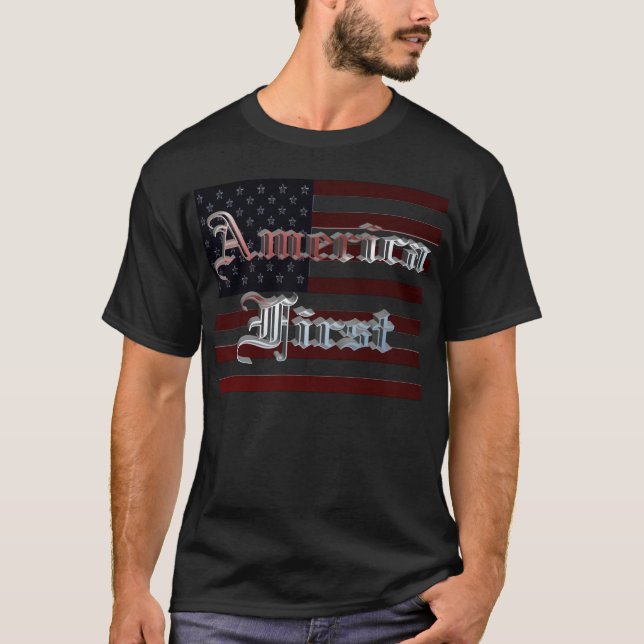Amerika först t-shirt (Framsida)