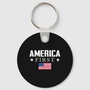 Amerika först USA flagga Nyckelring
