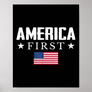 Amerika först USA flagga Poster