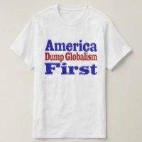 Amerika Första Dumpa Globalism röd text