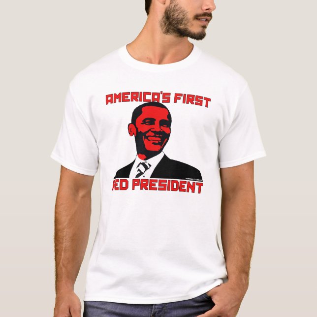 Amerika första röda presidentskjortor t shirt (Framsida)