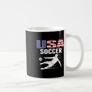 Amerika Fotboll Fans Tröja Usa Flagga Stöd Fot Kaffemugg