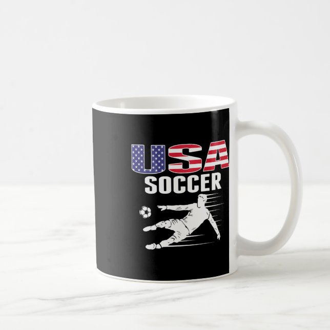 Amerika Fotboll Fans Tröja Usa Flagga Stöd Fot Kaffemugg (Höger)