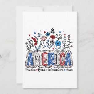 Amerika Frihet Modig oberoende Kraft 4 juli  Inbjudningar