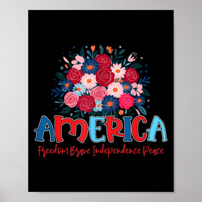 Amerika frihet modig oberoende  poster (Framsidan)