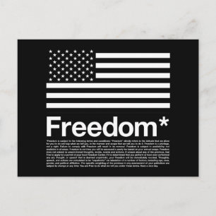 Amerika: Frihetsvillkor och villkor Vykort
