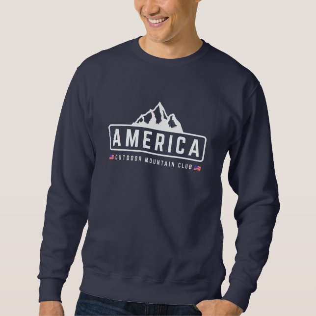 Amerika Friluftsliv Lång Ärmad Tröja (Framsida)