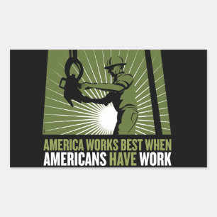 Amerika fungerar bäst när amerikanerna arbetar rektangulärt klistermärke
