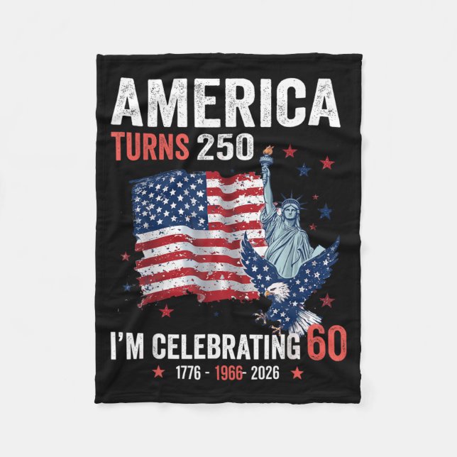 Amerika Fyller 250 Firar 60 Patriotiska Fleecefilt (Framsidan)