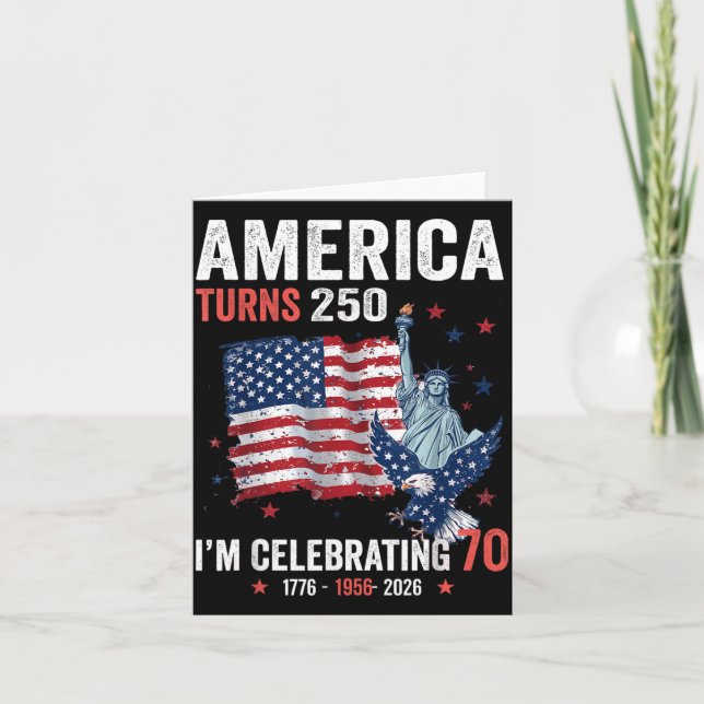 Amerika Fyller 250 Firar 70 Patriotiska Kort (Framsida)