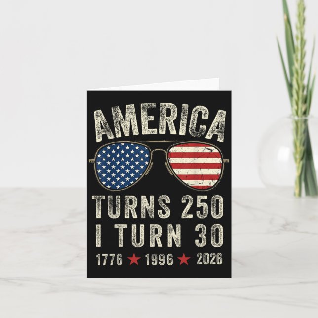Amerika Fyller 250 Fyller 30 1776 1996 2026-30-års Kort (Framsida)