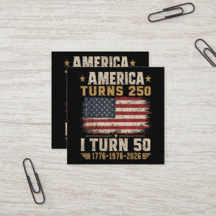 Amerika fyller 250 jag fyller 50 fyrkantigt visitkort