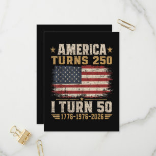 Amerika fyller 250 jag fyller 50 inbjudan vykort