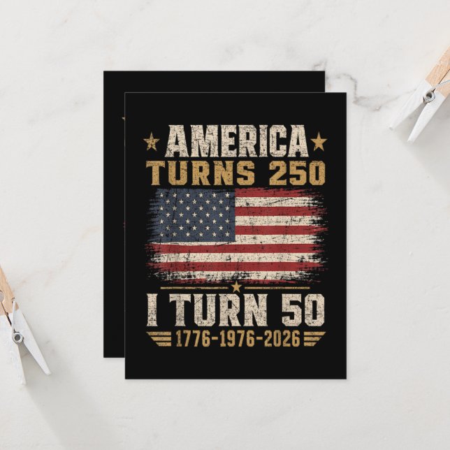 Amerika fyller 250 jag fyller 50 inbjudningar (Fram/Back In Situ)