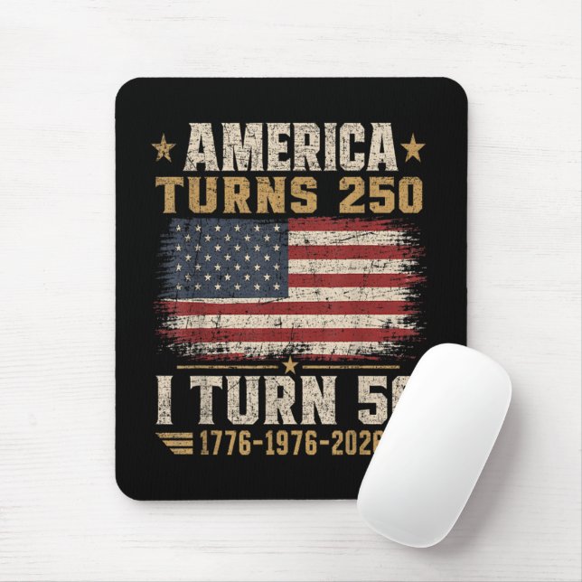 Amerika fyller 250 jag fyller 50 musmatta (Med mus)