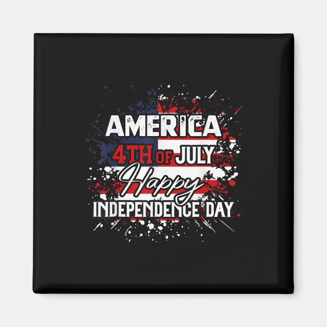 Amerika Glad 4:e Juli Självständighetsdag Män Kvin Magnet (Framsidan)